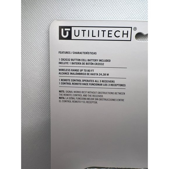 Utilitech INDOOR 3-PIECE WIRELESS OUTLETS  WITH REMOTE - Picture 5 of 5